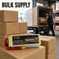 Batterie LiPo TCB améliorée 4000mAh 2S-8S 7.4-29.6V 75C 100C à décharge élevée pour drones, avions, voitures, bateaux et modèles RC
