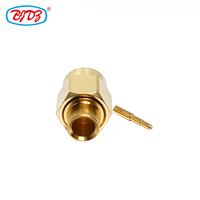 Precio de fábrica chapado en oro 50 Ohm SMA macho enchufe MACHO para RG405 SS405 RG402 SS402 RG141 Cable RF coaxial conectores coaxiales en Stock
