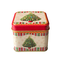 Boîte à biscuits de Noël personnalisée avec logo, boîte en fer blanc carrée pour les fêtes, emballage écologique, idéale pour le sucre, les cadeaux, les aliments et les gâteaux – Ventes record