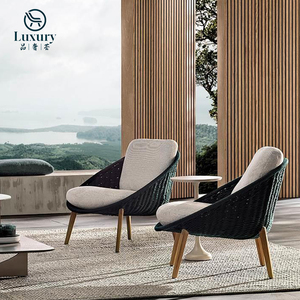 Juego de Sofás Seccionales de Lujo para Patio, Modernos, para Exteriores, para Villas, Hoteles y Patios, con Estructura de Acero Inoxidable, Resistentes al Agua, de Ratán, Cómodos - Product Image 6