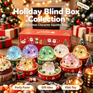 Wholesale <b>Christmas</b> Dumpling Squishy Toy Blind <b>Box</b>, Glitter Stress Relief Squeeze Balls <b>Christmas</b> Squishy Toys - Product Image 6