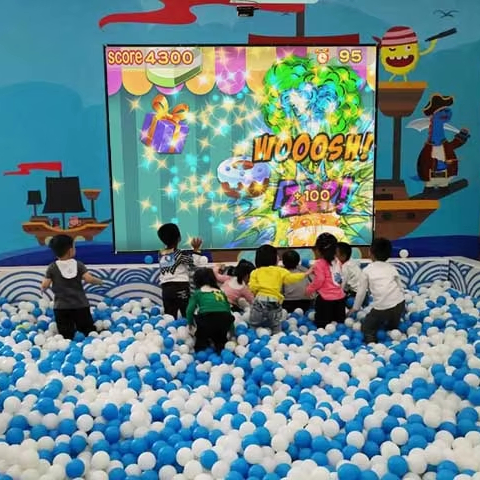 Virtual Realities Amusement Park Equipment Combined Screens Wall Game Equipment Interactive Projection Game Immersive Room Kids