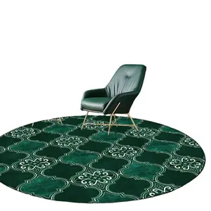 retro verde tappeto Suppliers-Luce di lusso retrò smeraldo verde scuro personalizzabile tappeto lavabile tappeto soggiorno cuscino tappeti