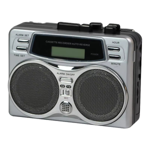 Lecteur de cassettes rétro, radio AM FM, enregistreur, inversion automatique, double haut-parleur, réveil, écran LCD, radio portable - Product Image 2