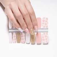 Autocollants pour ongles à motifs floraux populaires 2026, vente en gros, vernis à ongles, motifs floraux personnalisés, bandes adhésives pour ongles