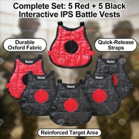 Ensemble de gilets de jeu de bataille interactifs IPS |   Lot de 10 gilets d'équipe pour tir léger et attractif (5 rouges + 5 noirs)