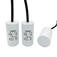 CBB60 25UF 450V AC Motorbetriebskondensator, 50/60Hz Kondensator mit Kabelanschluss, für Waschmaschine, Wasserpumpe, Lüftermotor