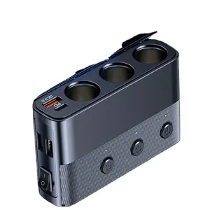 QC3.0 PD30W汽车充电器7端口手机快速充电12V-24V USB汽车充电器汽车点烟器适配器