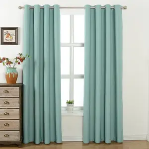 Tirai Modern kamar tidur lebih warna pilihan Grommet blackout tirai biru untuk ruang tamu