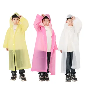 Custom Logo Print School Raincoat Rain Poncho Eva Eco-Friendly Kids Raincoat For School Children