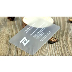 High Quality Custom Printing Name Logo Plastic PVC Frosted Transparent Business Card