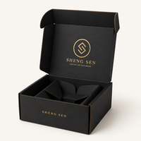 Cajas de Papel Negras Personalizadas con Logotipos para Ropa, Cajas de Envío Exprés y Cajas de Regalo con Etiquetas Colgantes