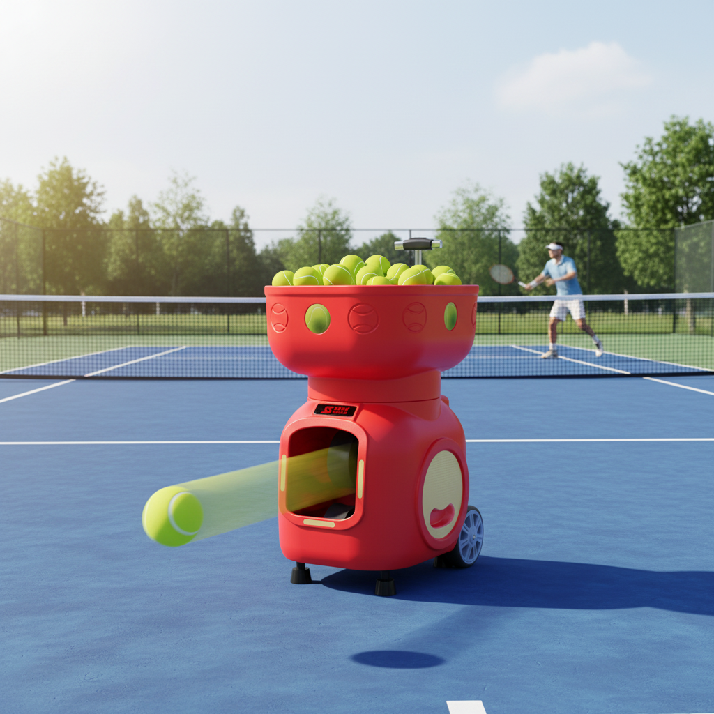 Siboasi T7 Tragbare Tennisball-Wurfmaschine - Robuste ABS-Eisen-Konstruktion mit 120-Ball-Kapazität für Innen- und Außenbereich****^^^^ https://www.siboasi.com