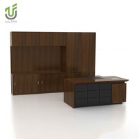 Bureau de direction moderne de luxe IULTRA avec 3 tiroirs, étagère, poste de travail - Écologique, montage facile, mobilier pour la maison et le bureau