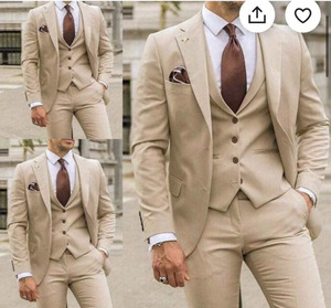 Mới Nhất Thiết Kế Màu Xanh Hải Quân Người Đàn Ông Của Phù Hợp Với 3-Mảnh Kinh Doanh (Áo + Vest + Quần) Giản Dị Mùa Hè Phù Hợp Với Cho Nam Giới Mặc - Product Image 1