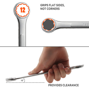 22-Piece Combination <strong>Wrench</strong> <strong>Set</strong>, Metric &amp; SAE, Chrome Vanadium Steel with Storage Case - Professional Double-Ended Tool Kit - Product Image 4