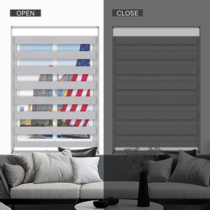 Persianas Combinadas de Lujo Coreanas de Día y Noche a <span class=keywords><strong>Precio</strong></span> de Fábrica, Persianas Opacas Eléctricas Motorizadas Tipo Zebra para Ventanas, Tamaño Personalizado - Product Image 5