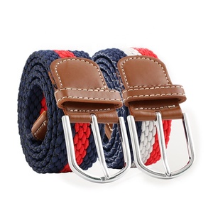 Boucle ardillon décontractée multicolore sans trou, tissu tressé, bande élastique tissée pour hommes et femmes - Product Image 1