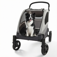 Poussette pliable pour animaux de compagnie, chariot à 4 roues pour chiens et chats, chariot de voyage respirant