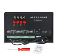 Contrôleur de Pixels LED SXZM T-8000Ac 220V RGB, Programmable, 8 Canaux de Sortie, Synchronisation de 8192 Pixels Avec Carte SD