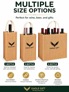 Custom Logo Eco-friendly Durable Strong Reusable Jute Wine Tote Shopping <b>Bag</b> - Product Image 1
