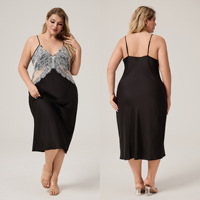 Vêtements de Nuit en Soie Grande Taille, Ensemble Cadeau, Robes de Bain Longues, Chemise de Nuit Sexy en Dentelle Douce, Pyjama, Chemise de Nuit en Satin, Ensemble de Robe de Nuit pour Femme