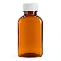 Flacon en plastique PET ambré pour sirop contre la toux, 4 oz (118 ml), avec scellés à code QR et bouchon à vis, pour l'emballage de liquides oraux