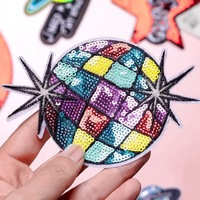 Parches de Lentejuelas Termoadhesivos Retro con Brillo, Labios, Planeta, Estrella, Bola de Discoteca, Apliques Bordados para Chaquetas, Zapatos, Bolsos, Decoración DIY