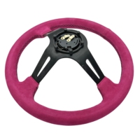 350 MM Universal Rose Suede Deep Dish 95 MM Drift Racing Games Volant modifié