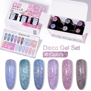 R S Nail Logo personnalisé 7,5 ml 6 couleurs Gel à ongles réfléchissant rose Ensemble de <span class=keywords><strong>vernis</strong></span> à ongles en gel UV LED <span class=keywords><strong>semi</strong></span>-<span class=keywords><strong>permanent</strong></span> français Art des ongles - Product Image 1