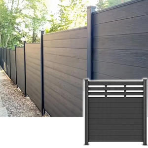 การออกแบบใหม่รั้วกลางแจ้งกันน้ําตลาดยุโรปสวนติดตั้งง่าย WPC รั้วโพสต์ไม้ - Product Image 1