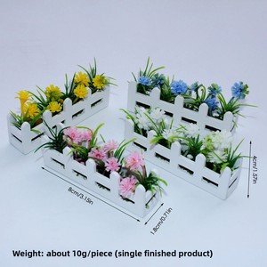 Miniature <strong>Fence</strong> Flower Set Miniature <strong>Fence</strong> Potted Plant Home Decoration Photo Props Model Dollhouse Garden Decor - Product Image 4