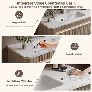 <span class=keywords><strong>Mobile</strong></span> <span class=keywords><strong>Bagno</strong></span> Classico Minimalista per Hotel, Lavabo Sospeso, <span class=keywords><strong>Mobile</strong></span> in Legno Massello, Specchio Intelligente, Armadietto Contenitore - Product Image 4