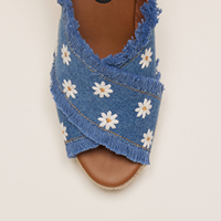 Le plus récent personnalisé corde de chanvre été Espadrille à feuilles persistantes haute plate-forme à talons ronds et en cuir véritable doublure Sexy sandales compensées
