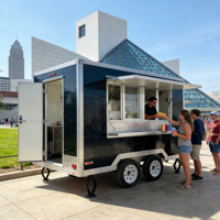 Kiosque mobile en bois pour vente de hot-dogs, café, snacks, chariot de restauration, remorque de vente au détail, stand de barbecue, van alimentaire, présentoir mobile