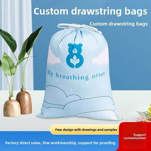 Sac en toile de coton promotionnel avec cordon de serrage et poignée en corde, petit sac cadeau personnalisé avec logo pour événements - Product Image 4