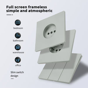 Presa a Muro Elettrica Touch Panel di Lusso Standard Europeo (Germania, Russia, Francia) 250V 85x85mm 1/2/3 Gang con Presa Schuko - Product Image 3