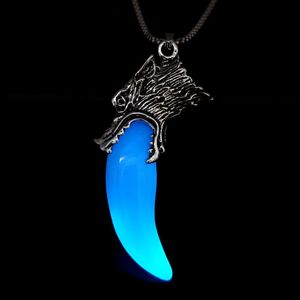Colliers pendentifs tête <span class=keywords><strong>de</strong></span> loup et tête <span class=keywords><strong>de</strong></span> lion en pierre lumineuse, vente en gros d'usine, veilleuses, collier tête <span class=keywords><strong>de</strong></span> loup - Product Image 2