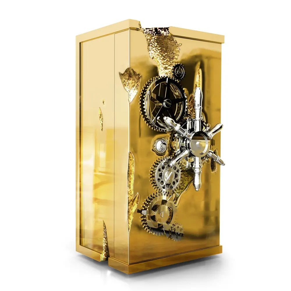 Bobinadora de reloj de lujo de gama alta de fábrica, proveedores seguros, joyería de oro personalizada para el hogar, caja de seguridad de lujo
