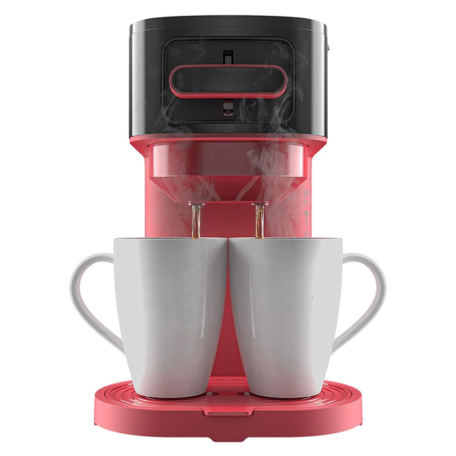 Modern Electric One-Tap Brewing Drip Coffee Maker Cold Brew Ice Coffee Tea Machine Auto Shut for Simultaneous Brewing 2 Coffees
