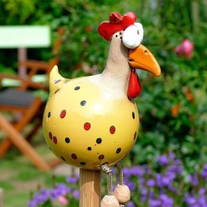 Adornos de Resina para Jardín con Forma de Gallina de Ojos Grandes y Patas Largas, Estilo Primaveral, Estilo Dibujos Animados, para Patio - Product Image 3