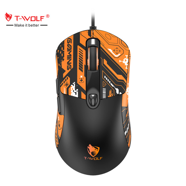 T-WOLF G550 Wired Gaming Mouse 6 Button 7200DPI LED Backlit Optical USB Computer Mouse Game Mice Mouse for PC Computer Gamer