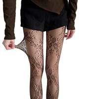 Collants résille vintage d'été à motif floral ajouré, style Y2K, en maille transparente, sexy et anti-agression pour femme