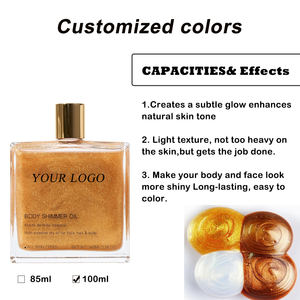 Tùy chỉnh trang điểm cơ thể ánh sáng lung linh dầu với SPF nhãn hiệu riêng phun lâu dài làm nổi bật Bronze Vàng Glow long lanh cơ thể ánh sáng lung linh dầu - Product Image 2