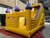 Château Gonflable Classique Jaune en PVC avec Toboggan pour Location Événementielle - Offre Spéciale