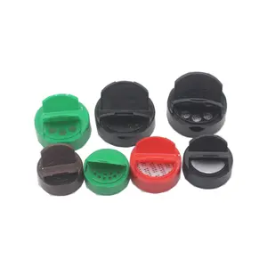 Cheap price 52mm 62mm different design powder bottle cap customized color screw lid PP spice flip cap