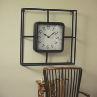 Horloge murale grande maison décorative maison Accent 91.44*5.08*91.44CM noir blanc grande horloge murale pour salon