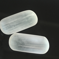 Ornement de plaque de bol en sélénite, cristal de quartz sculpté ovale irrégulier, cadeau pour un ami, bureau chambre salon décoration de la maison