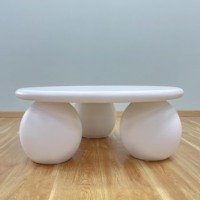 Artisanat de haute qualité du Vietnam, table basse ronde moderne en fibrociment, mobilier d'extérieur pour hôtel et entrée