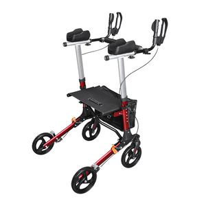 Déambulateur pliant Fujiang en alliage d'aluminium à quatre roues avec siège et accoudoirs pour personnes âgées, chariot de courses, scooter de mobilité - Product Image 4